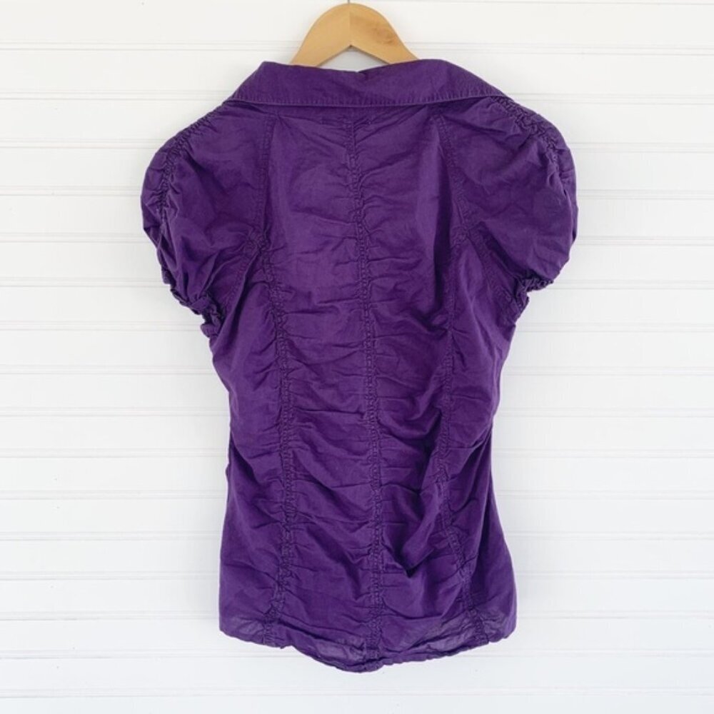 Active Basic Button Up Purple Blouse Women’s Size… - image 2